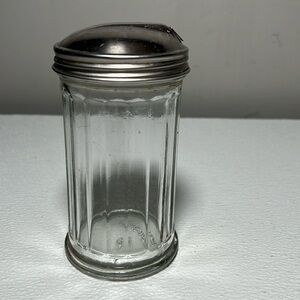 Vintage Chicago Glass Sugar Jar with Metal Lid